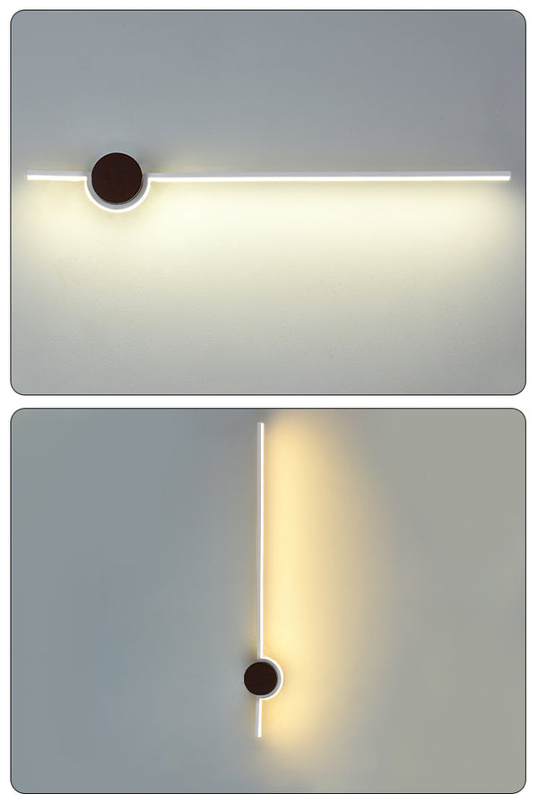 Minimalistische LED-Wandleuchte aus Massivholzstreifen