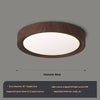 Einfache runde Deckenlampe für Schlafzimmer mit Holzmaserung