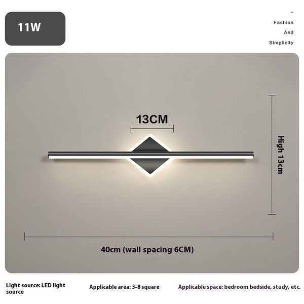 Applique murale créative à miroir à longue bande géométrique