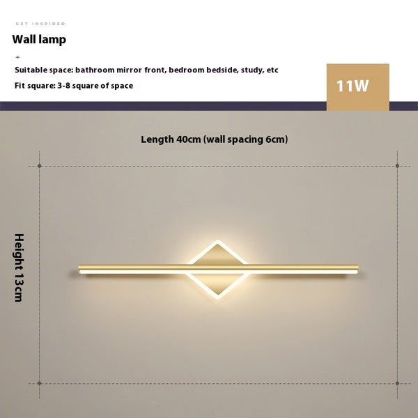 Applique murale créative à miroir à longue bande géométrique