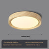 Einfache runde Deckenlampe für Schlafzimmer mit Holzmaserung