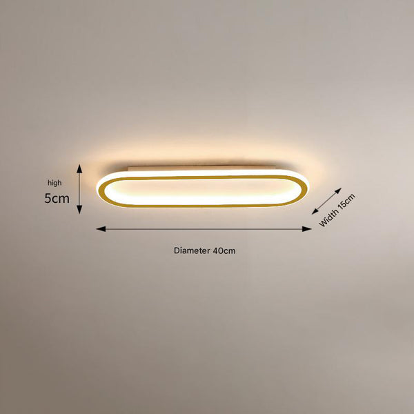 Elliptical strip LED corridor ceiling light