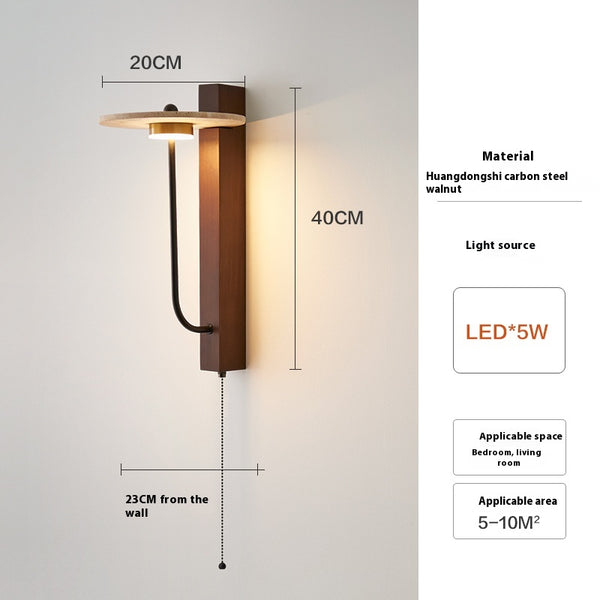 Japanese style retro bedside wall lamp