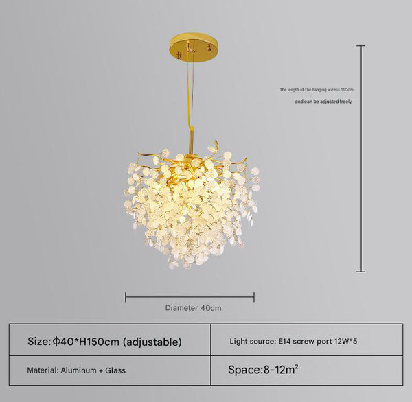 French light luxury glass living room chandelier