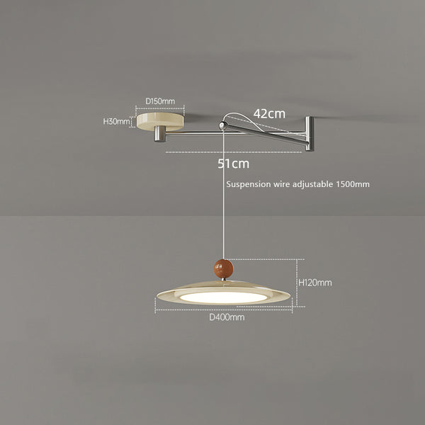 Swing arm flying saucer dining room chandelier