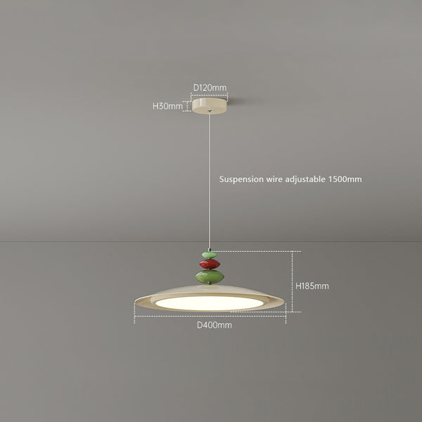 Lustre de salle à manger en forme de soucoupe volante de style crème