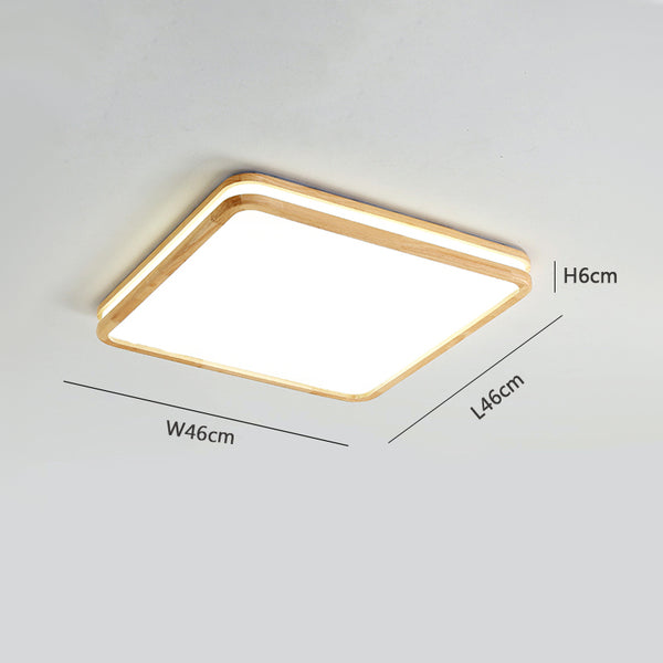 Solid wood LED ceiling light