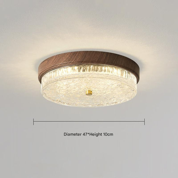 American retro round glass bedroom ceiling lamp