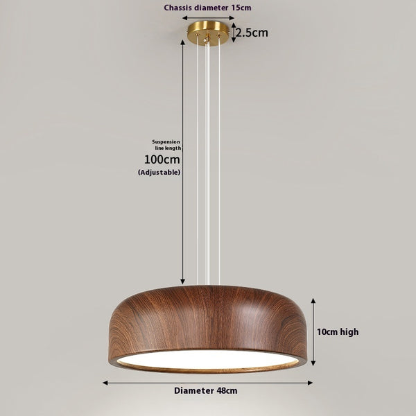 Japanese retro restaurant chandelier walnut wood grain