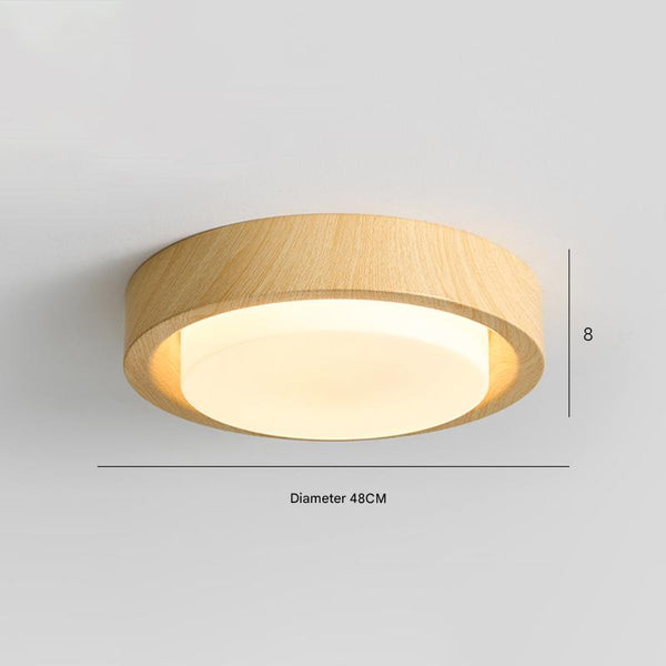 Medieval style wood grain glass bedroom ceiling lamp