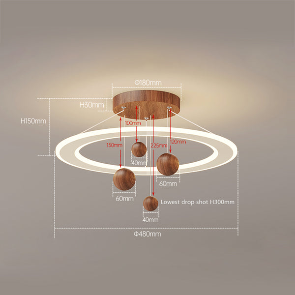 Walnut Grain Bedroom Chandelier