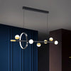 Nordic LED long strip magic bean restaurant chandelier