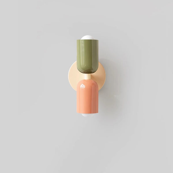 Cream style double head bedroom bedside wall lamp