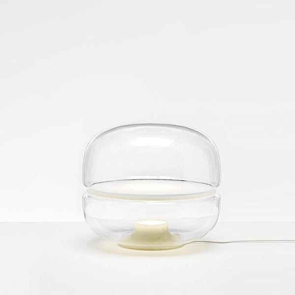 Round glass cloud stone bedside table lamp