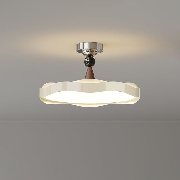 Cream style creative wave ceiling lamp