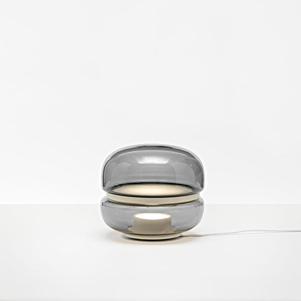 Round glass cloud stone bedside table lamp