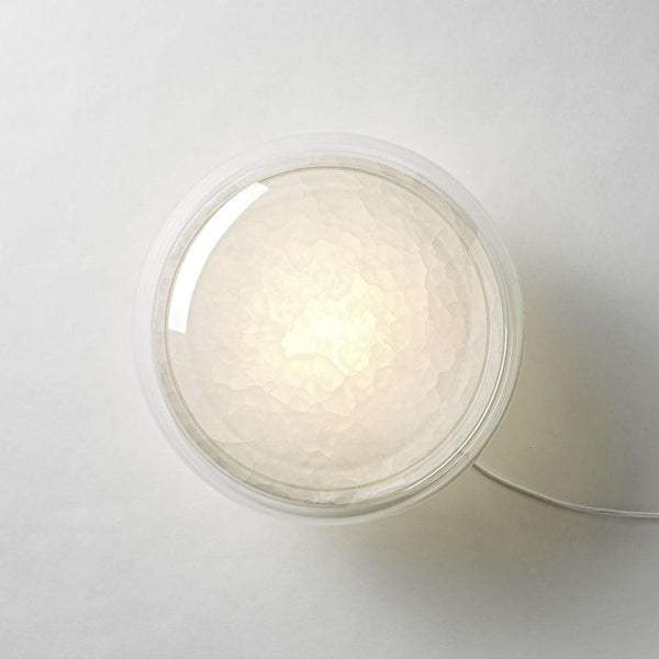 Round glass cloud stone bedside table lamp