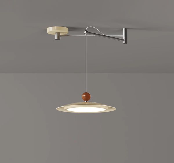Swing arm flying saucer dining room chandelier