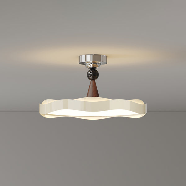 Cream style creative wave ceiling lamp