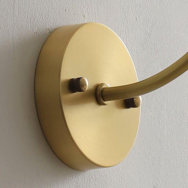 Retro full copper glass bedroom bedside wall lamp