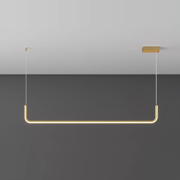 Suspension de salle à manger moderne à LED géométrique à longue bande