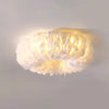 Cream style feather bedroom ceiling lamp