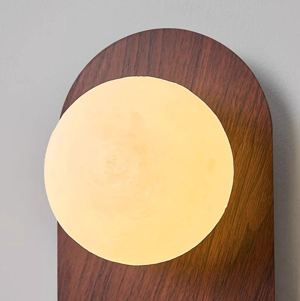 Vintage walnut grain bedside wall lamp