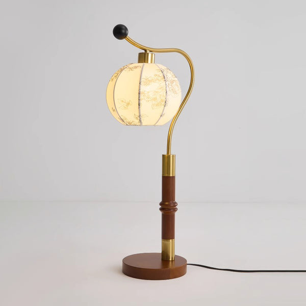 Lampe de table d'étude de chambre à coucher en tissu rétro français