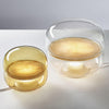 Round glass cloud stone bedside table lamp