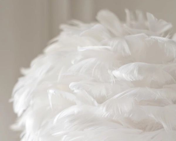 Lampe de chevet de chambre à coucher en plumes