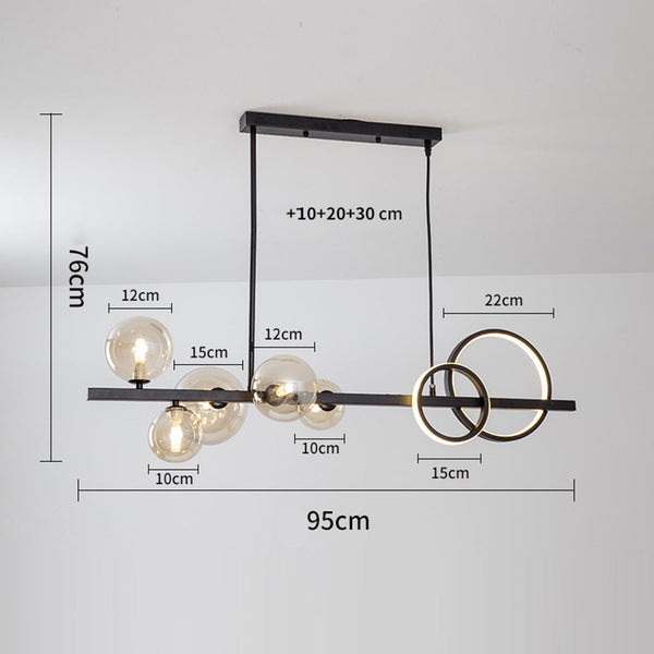 Long Magic Bean Glass Dining Chandelier