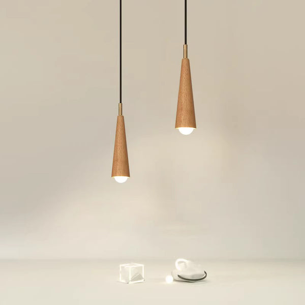 Lustre de chevet de chambre en bois massif tout en cuivre