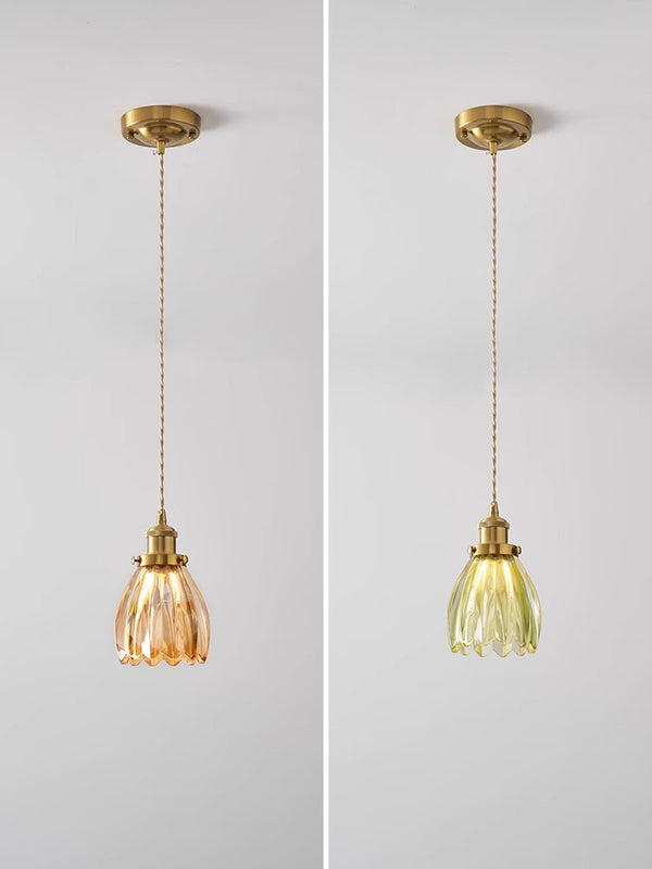 Medieval style bedroom bedside glass flower small chandelier