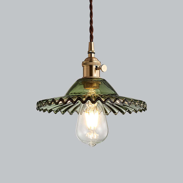 Lustre en verre vert frais