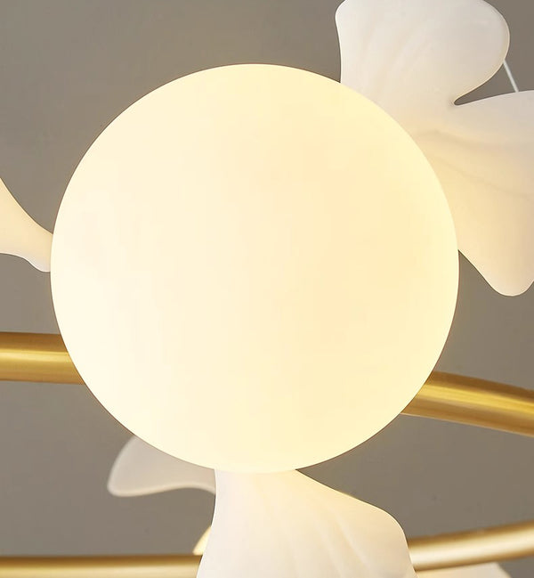 French creative ginkgo leaf living room chandelier