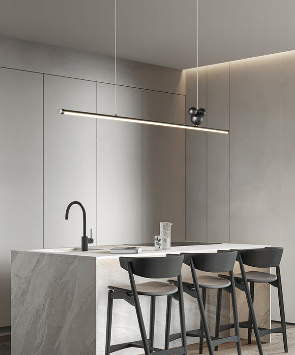 All-copper minimalist long strip restaurant chandelier