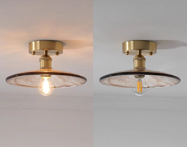 American retro aisle glass ceiling lamp