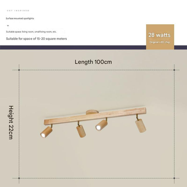 Nordic solid wood corridor ceiling lamp