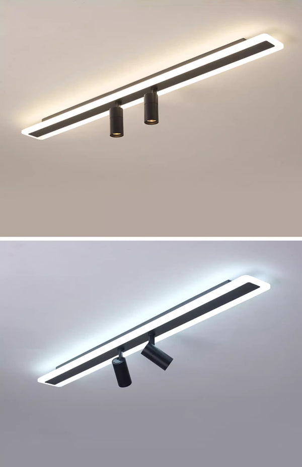 Modern simple long strip LED restaurant ceiling light