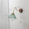 Medieval style glass bedroom bedside wall lamp