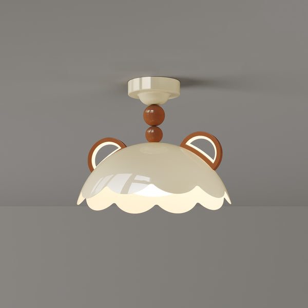 Creative Cream Style Red Panda Ceiling Lamp