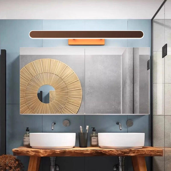 Coffee color retractable mirror front wall lamp
