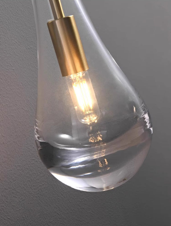 All-copper creative water drop bedroom bedside wall lamp