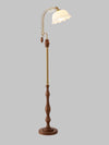 French vintage walnut floor lamp