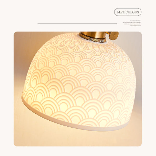 Wabi-sabi style bedroom bedside ceramic chandelier