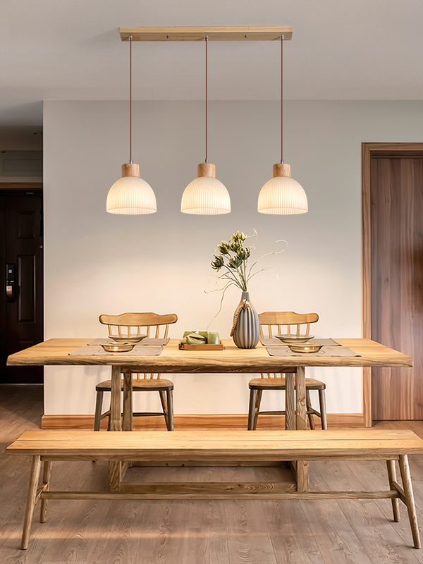 Striped glass chandelier