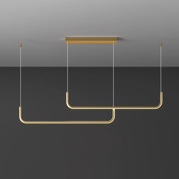 Suspension de salle à manger moderne à LED géométrique à longue bande