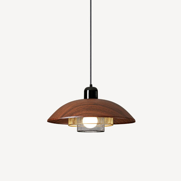 Vintage walnut wood grain dining room chandelier