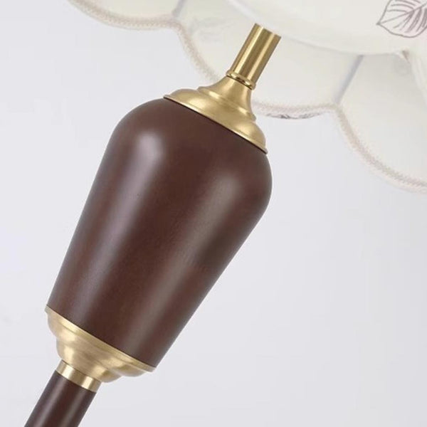Retro solid wood living room bedroom floor lamp