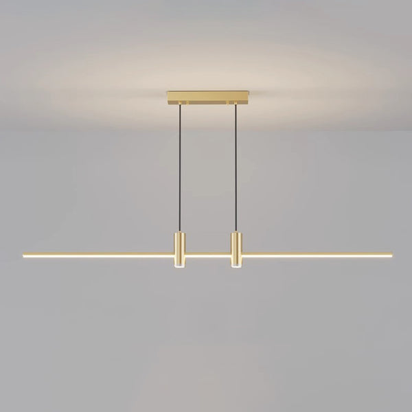 Minimalist one-word long strip chandelier